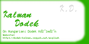 kalman dodek business card